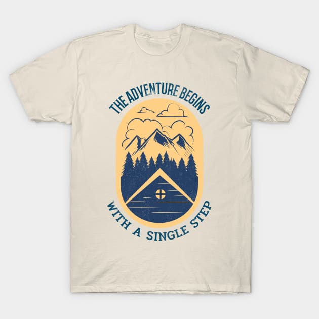 The Adventure Begins with a Single Step T-Shirt by Sanworld